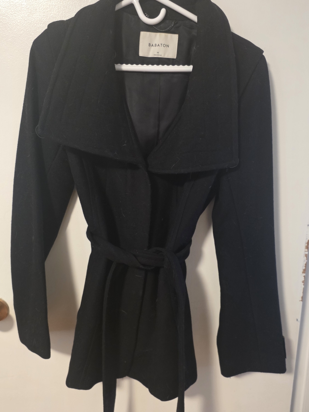 Babaton Black Belted Trench Coat